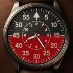 Men’s 40mm Military Field Watch – Heavy Brass Case, Army Style Design, High-Contrast Red & Black Dial – Tactical Outdoor Analog Wristwatch