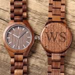 Personalised Walnut Wood Wooden Watch, Groomsmen Gift, Gift for Father, Mens Watch, Watch for Hushand