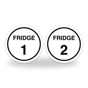 Kitchen Organizational Stickers, Kitchen Safety Signs, Waterproof, Durable 95mm Stickers (Fridge 1-6)