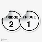 Kitchen Organizational Stickers, Kitchen Safety Signs, Waterproof, Durable 95mm Stickers (Fridge 1-6)