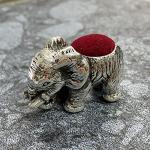 Victorian Style Collectible Standing Elephant Pin Cushion 925 Sterling Silver Sewing Needle