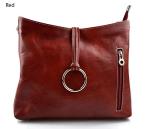 Luxury Women's Leather Handbag - Red Shoulder Bag - Italian Made - Elegant and Stylish Women's Purse
