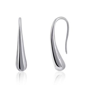 Weviway S925 Sterling Silver Teardrop Pull-Through Earrings, Dangle Drop Design, Handmade Women's Threader Jewellery