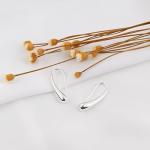 Weviway S925 Sterling Silver Teardrop Pull-Through Earrings, Dangle Drop Design, Handmade Women's Threader Jewellery