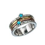 Kanika Jewelry Trove Sleeping Beauty Turquoise Vintage Style Sterling Silver Spinner Ring