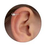 Silver Helix Piercing Hoop - 925 Silver 20G Cartilage Piercing Ear Ring - White Pearl Helix Earring