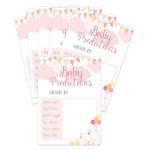 "Manta Makes Baby shower prediction cards, 20 x baby prediction cards for baby shower, baby shower games, baby shower decorations girl boy or neutral (Predictions pink)"