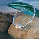 Silver Helix Piercing Hoop - 925 Silver 20G Cartilage Piercing Ear Ring - White Pearl Helix Earring