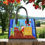 Arte Lisanti Hand-Painted Leather Bag – THE ROOM FAMOUS PAINTING – Handbag, Crossbody, Women’s Crossbody Bag, Gift Idea, Italian Craftsmanship, Made in Italy, Genuine Leather, Tote Bag