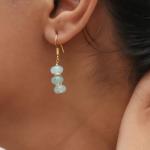 Gempires Green Prehnite Beads Crytsal Drop Dangle Earrings For Women Light Green Crystal Gemstone Handmade Jewelry with Gold Plated Hooks