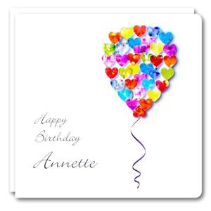 Personalised Birthday Card - Handmade Colourful Balloon for Friend Mum Daughter Girls Wife Women Her