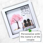 Personalised 60th Wedding Anniversary Pebble Art Picture - Handmade 60th Wedding Anniversary Gifts For Her - Customised Diamond Anniversary Gifts for Couple - Handmade Anniversary Gifts for Parents