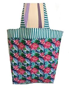 Patchwork handbag, quality fabric bag with multiple pockets and long handles, unique piece!