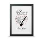 Personalised Home Map Print – Custom Location Art for New Home or Housewarming Gift – First Home Wall Print – A5 A4 A3 – Framed or Unframed (A4-30 x 21cm, Standard Frame)
