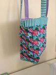 Patchwork handbag, quality fabric bag with multiple pockets and long handles, unique piece!