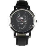 German Shepherd wristwatch design. Stoic dog design, mono chrome line art, nifty watch for any German Shepherd lover or animal lover (Black)