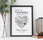 Personalised Home Map Print – Custom Location Art for New Home or Housewarming Gift – First Home Wall Print – A5 A4 A3 – Framed or Unframed (A4-30 x 21cm, Standard Frame)