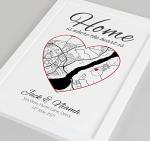 Personalised Home Map Print – Custom Location Art for New Home or Housewarming Gift – First Home Wall Print – A5 A4 A3 – Framed or Unframed (A4-30 x 21cm, Standard Frame)