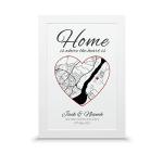 Personalised Home Map Print – Custom Location Art for New Home or Housewarming Gift – First Home Wall Print – A5 A4 A3 – Framed or Unframed (A4-30 x 21cm, Standard Frame)