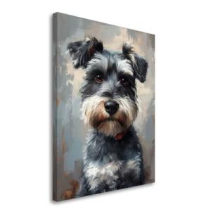 Miniature Schnauzer Painted Illustration Art Print – Canine Portrait, Dog Lover Gift, Pet Artwork, Expressive Eyes, Collectible Art