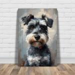 Miniature Schnauzer Painted Illustration Art Print – Canine Portrait, Dog Lover Gift, Pet Artwork, Expressive Eyes, Collectible Art