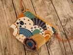 Japanese style Shoulder Zipper Crossbody Bag Shoulder bag, Handmade with Hill pattern and Adjustable strap