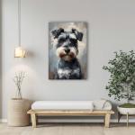 Miniature Schnauzer Painted Illustration Art Print – Canine Portrait, Dog Lover Gift, Pet Artwork, Expressive Eyes, Collectible Art