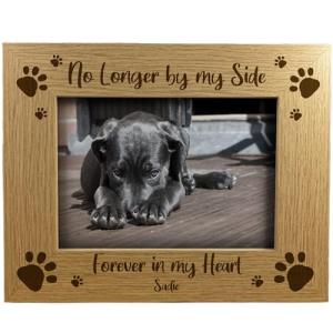 RED OCEAN Personalised Pet Memorial Photo Frame Wooden 7x5 Memorial Gift For Pet Dog Cat Family Keepsake