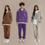 DSFIHJO Hooded Sweatshirt Men Wax Printing Vintage Hoodies Oversized Loose Zipper Water Washed Plush(Black,S)