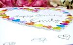 Personalised Birthday Card with Name - Handmade Colourful Love Heart Card for Her – Wife, Daughter