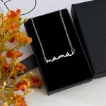 Aliyoham Mama Necklace for Women, Silver Plated Letter Pendant, Thoughtful Gift for Mum for Christmas, Mother's Day and Birthday