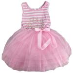 Girls Big Sister Pink Tutu Dress with Bow Detail, Baby Announcement Gift Keepsake Princess Dress (3-4 Years)