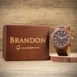 Generic Personalised Walnut Wooden Watch, Groomsmen Gift, Engraved Mens Watch, Hushand Gift