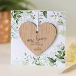 New Home Card With Wooden Heart Plaque Decoration Keepsake - New House Gift - New Memories (Green Card)