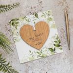 New Home Card With Wooden Heart Plaque Decoration Keepsake - New House Gift - New Memories (Green Card)