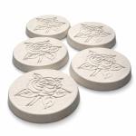 Garden Rose Stepping Stones – Pack of 6 Decorative Concrete Path Pavers (Frost-Proof, Weather-Resistant) – Hand-Cast White Rose Design by FunkyRustics