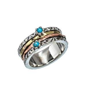 Kanika Jewelry Trove Sleeping Beauty Turquoise Vintage Style Sterling Silver Jewelry Spinner Ring