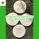 Garden Rose Stepping Stones – Pack of 6 Decorative Concrete Path Pavers (Frost-Proof, Weather-Resistant) – Hand-Cast White Rose Design by FunkyRustics