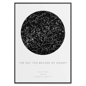 The Day You Became My Mummy Star Map Print - Gift for Mum Birthday/Mother's Day