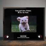 Dog Memorial Gift, Pet Remembrance Picture Frame, Personalised Dog Memorial Photo Frame Gift Keepsake Paw Print in Heart 6X4 OR 7X5 (Black)