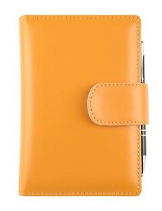 "Basic" 2021 diary with daily section and with button fastening - Handmade in Italy - in 6.7 x 9.45 - yellow