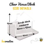 Our First Home Gifts For Couple, Personalised New Home Gift for Friends, 1st Home Keepsake, Moving In Housewarming Present, House Acrylic Block, With Grey Bag