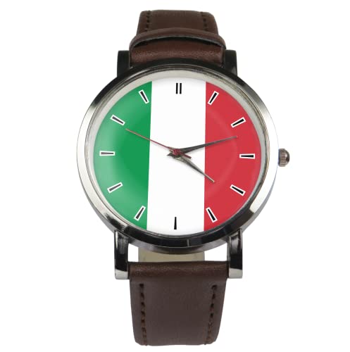 Italian Flag custom wristwatch design - Perfect for gifts (Black)