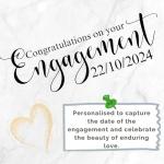 Personalised Engagement Pebble Art Picture - Handmade Engagement Gifts and Presents for Couples, Unique and Beautiful Keepsake Frame to Commemorate Your Fiances Special Day (Love Heart Tree)