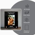 Dog Memorial Gift, Pet Remembrance Picture Frame, Personalised Dog Memorial Photo Frame Gift Keepsake Paw Print in Heart 6X4 OR 7X5 (Black)