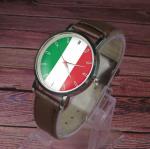 Italian Flag custom wristwatch design - Perfect for gifts (Black)