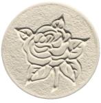 Garden Rose Stepping Stones – Pack of 6 Decorative Concrete Path Pavers (Frost-Proof, Weather-Resistant) – Hand-Cast White Rose Design by FunkyRustics