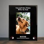 Dog Memorial Gift, Pet Remembrance Picture Frame, Personalised Dog Memorial Photo Frame Gift Keepsake Paw Print in Heart 6X4 OR 7X5 (Black)
