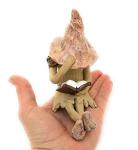 Shy fairy figurine, fairy garden ornament, ceramic pixie plant pot ornament. Coral.