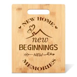 Home Sweet Home Engraved Cutting Board with Juice Groove Housewarming Gifts New Home Cutting Board Gift Idea Closing Gifts (New Beginnings)